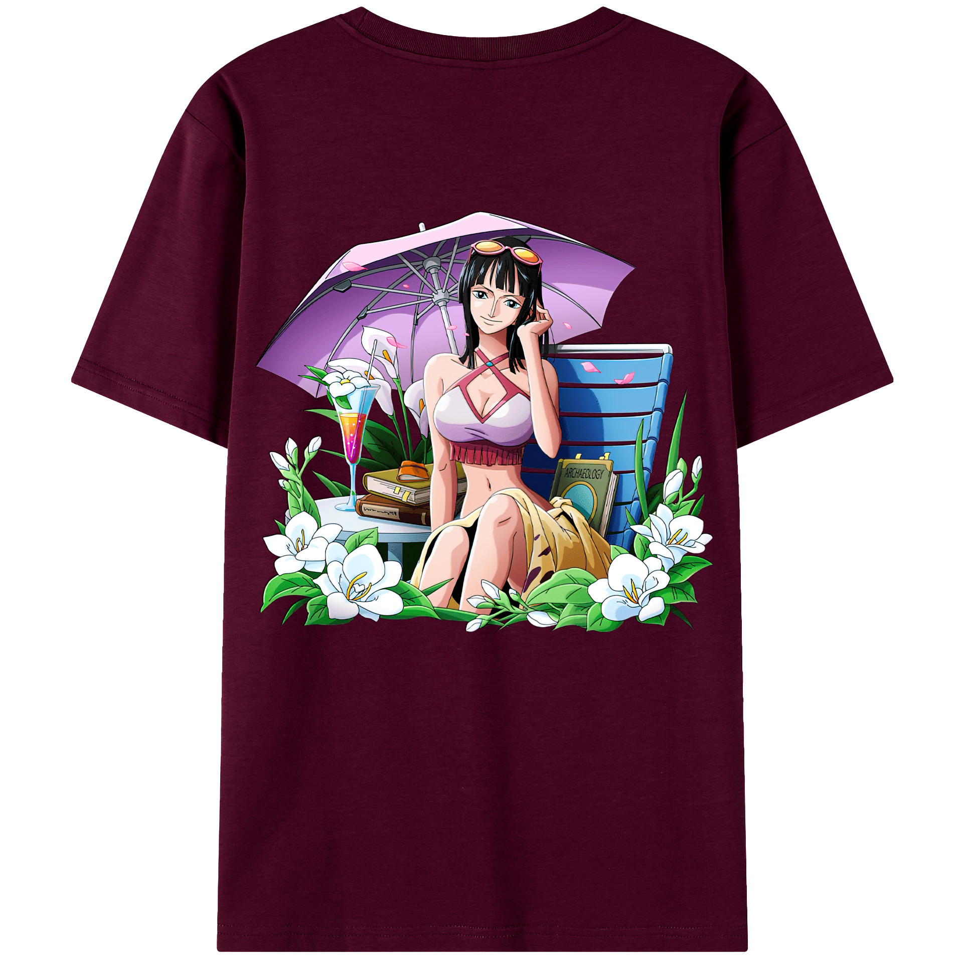 ワンピース ニコ・ロビン ONE PIECE Nico Robin レディース半袖Tシャツ(バックプリント)